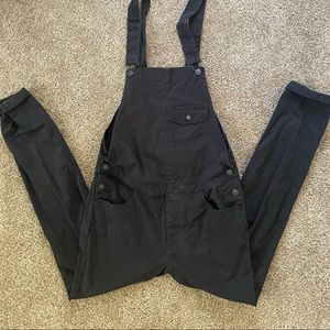 Mens Skinny Legged Black Overalls
